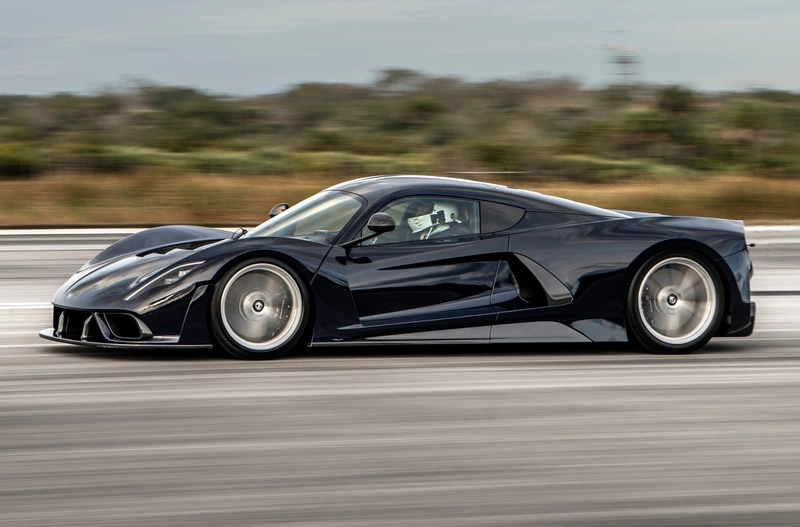 The Hennessey Venom F5 completes testing at the 271.6-mile mark.