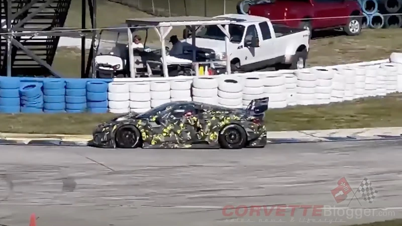 2024 Corvette Z06 GT3.R, NASCAR "Garage 56" Le Mans Racer on the track