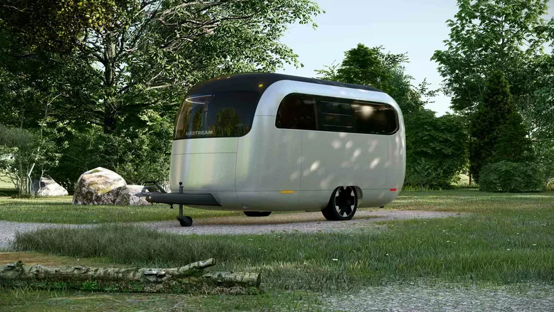 Airstream and Studio F.A. Porsche demonstrate an EV towing trailer.