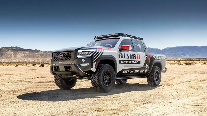 The Nissan Frontier off-road concept is presented at the Nora 500 exhibition in Bach