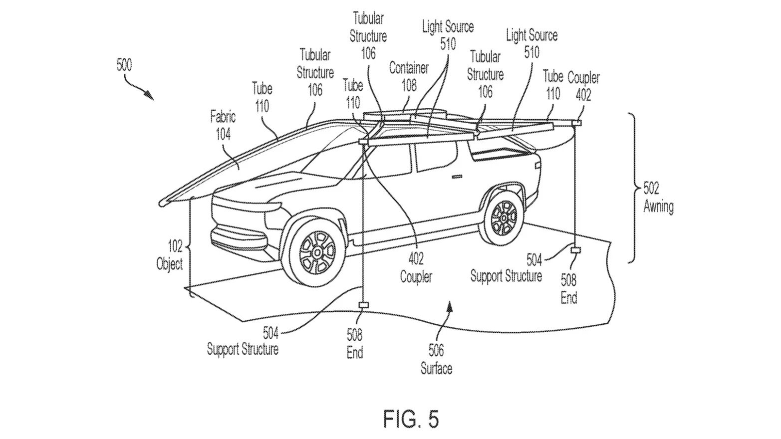 Rivian explores potential deployable roof top canopies